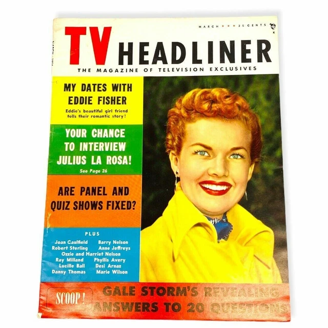 VINTAGE TV HEADLINER Magazine March 1954 Gale Storm Lucille Ball Eddie