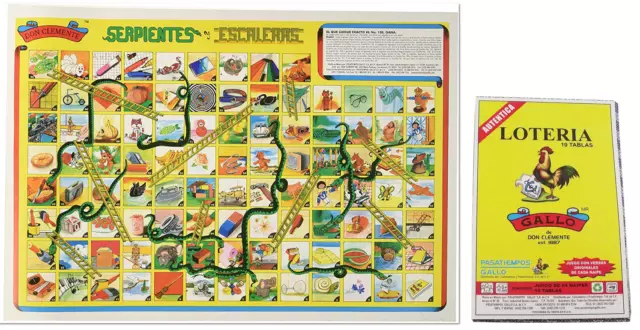 Loteria 10 Mexican Bingo Game Authentic Don Clemente & Serpientes y Escaleras