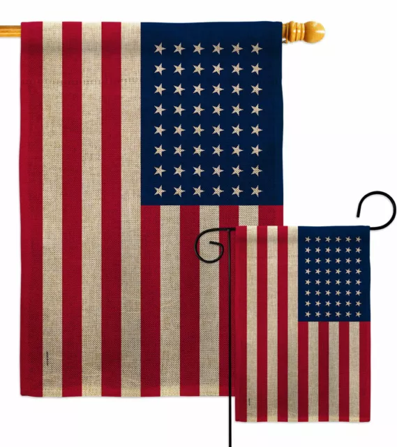 United States 1912-1959 Burlap Garden Flag Americana Old Glory Yard House Banner