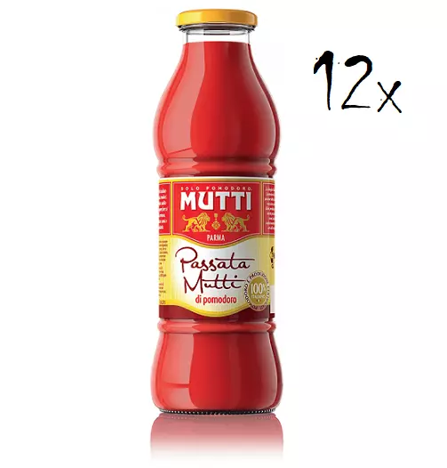 12x Mutti Passata di Pomodoro Tomatenpaste Tomaten sauce 100% Italienisch 700 g