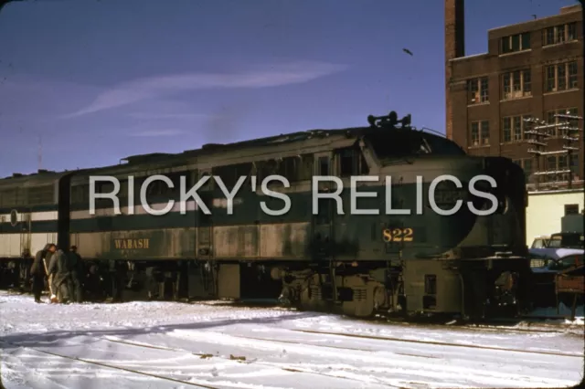 Duplicate Slide WAB #822 ALCO FA2 Wabash 1960s Yard Scene