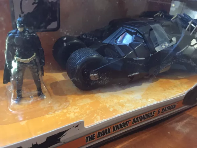 Batman The Dark Knight Batmobile & Batman Metals Die Cast JADA DC Sealed NEW 2