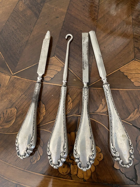 Set Lime Per Unghie Antico In Argento 800
