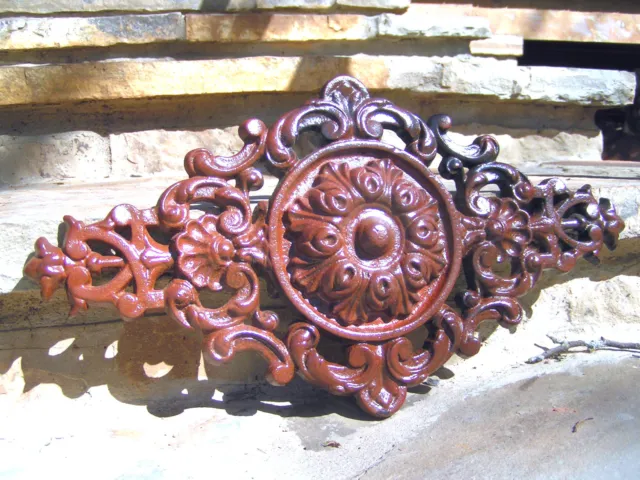 Cast Iron Pediment, Victorian design, Rust finish 0875