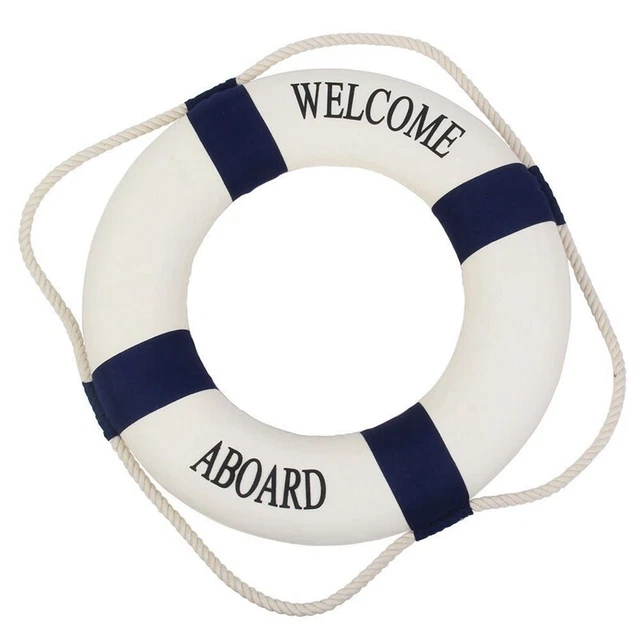 Decorazione decorativa a bordo di Nautical Lifebuoy Wall decorazione a muro F9C3