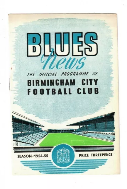 1954/1955 Birmingham City v Manchester City football programme