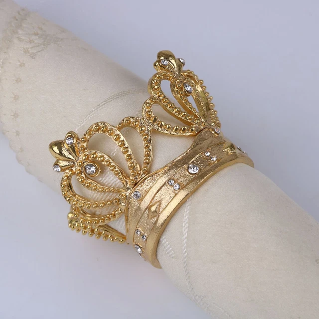 Set 6 Portatovaglioli In Metallo Con Farfalle Oro - Anelli Eleganti Per Tovaglioli, Decorazioni Da Tavola Per Matrimoni E Feste, Diametro 4,6 Cm
