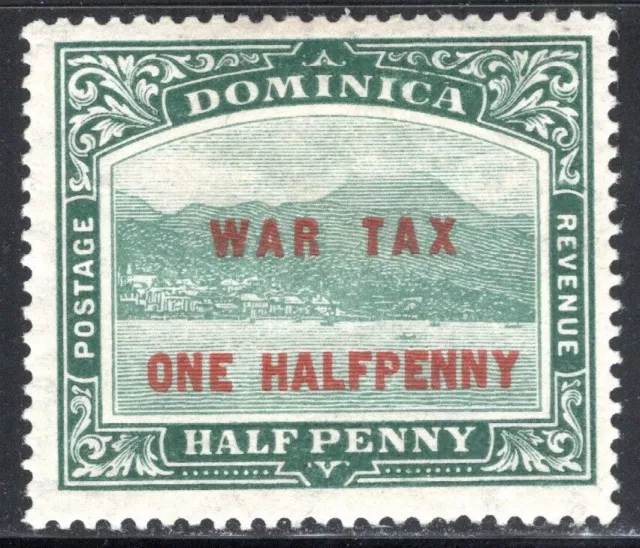 Dominica Stamp Scott #MR1, War Tax, 1/2p on 1/2p Surcharge, MLH, SCV$3.50