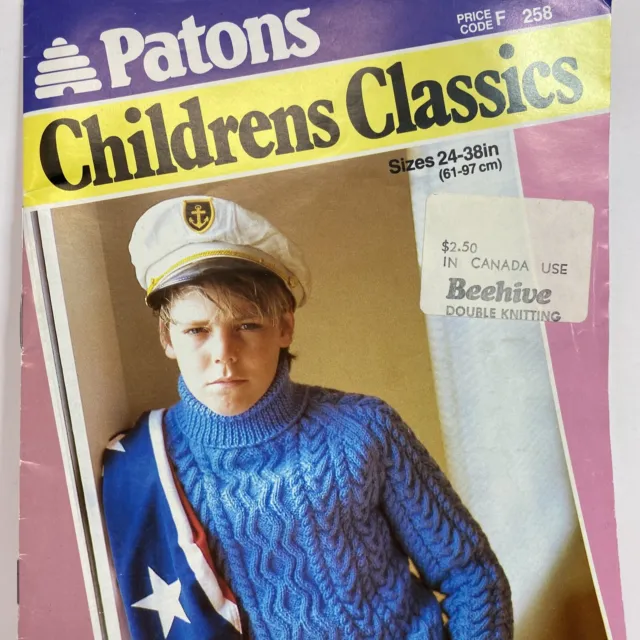 PATONS KNITTING PATTERN Book 258 Children’s Classics Boys Girls ...