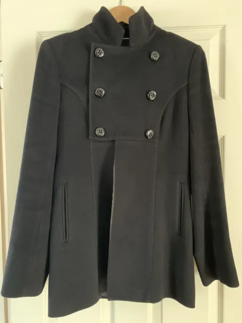 Max Mara Sport Cashmere Wool Peacoat Navy Size 42 US 8 Made In Italy