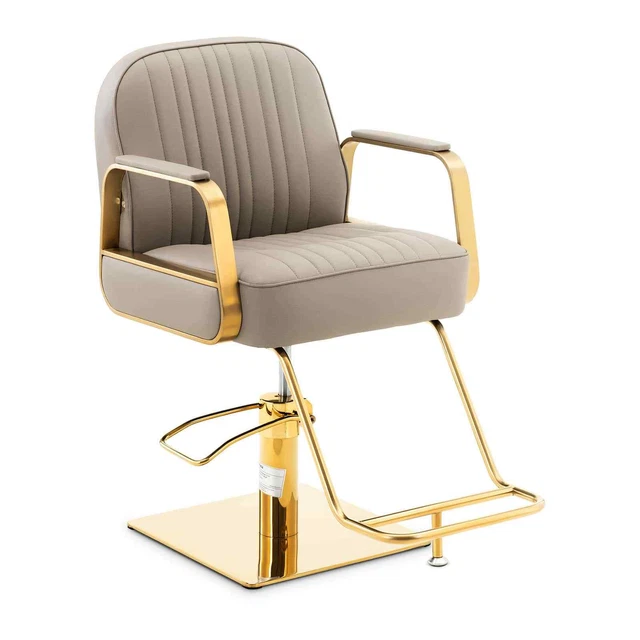 Friseurstuhl mit Fußstütze höhenverstellbar Barber-Stuhl 200 kg Staunton Beige