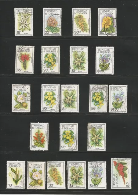 Trinidad y Tobago 1983-89 Flores, selección usada con variedades de fecha