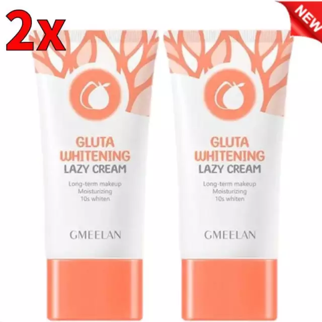2 pz GMEELAN Gluta Sbiancante Crema Pigra Trucco Lungo Termine 10S - Bianco 50g