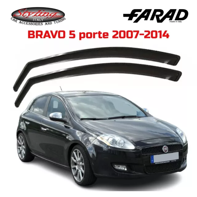 Deflettori Fiat Bravo (2007-2014) 5 Porte Farad Set Antivento Fume' 12510