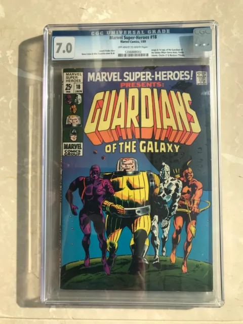 Marvel Super Heroes 18 CGC 7.0 -1st App Guardians of the Galaxy!