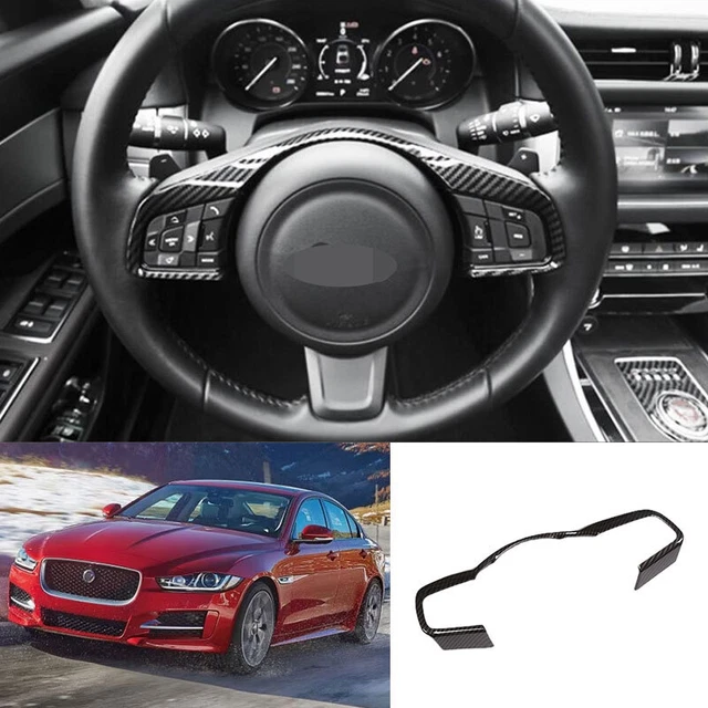 For Jaguar XE 2016-2019 Carbon Fiber Steering Wheel Button Frame Trim 1PCS