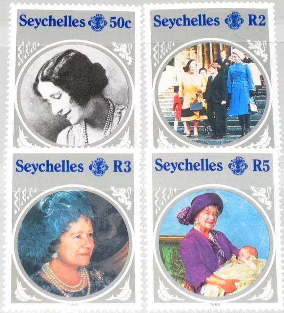 SEYCHELLES SEYCHELLEN 1985 583-86 567-70 Royal 85th Bday Queen Mother MNH