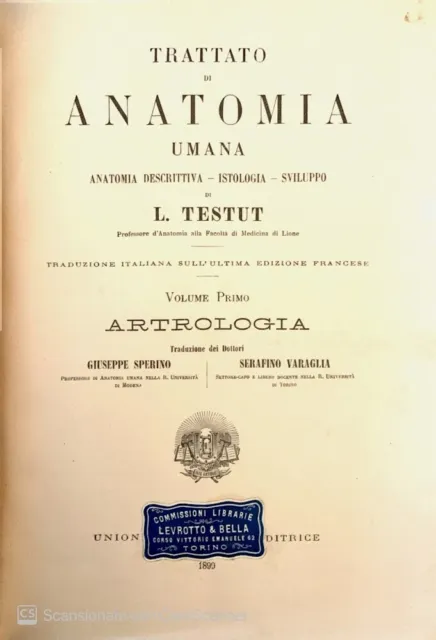 Trattato di anatomia umana  Artrologia Vol. 1