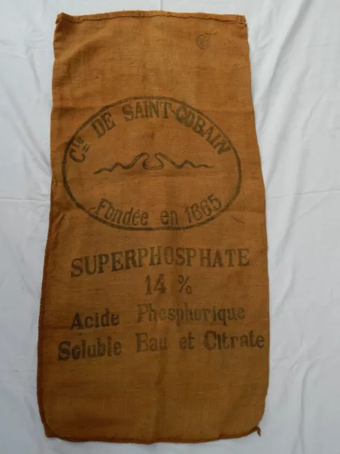 Ancien Sac Cie Saint Gobain - superphosphate 14%  - en toile de jute