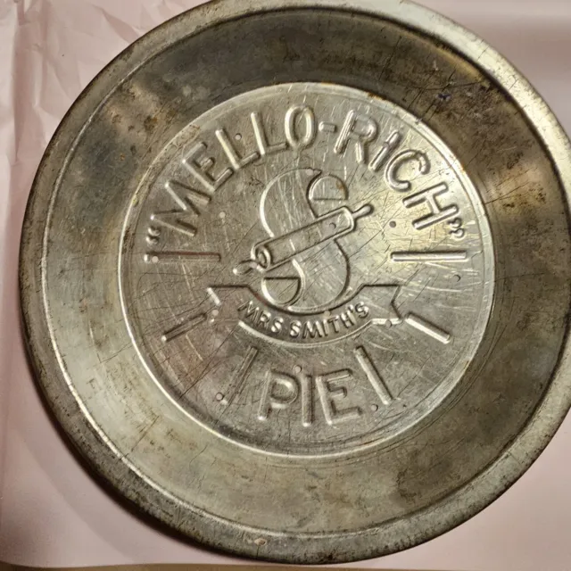 Vintage Mello-Rich Mrs. Smith's Pie Plate 9.5" Tin Pan