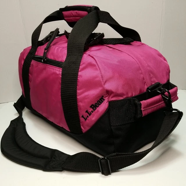 L.L. Bean Nylon Adventure Duffle Medium Bag Pink/Black Style ON221