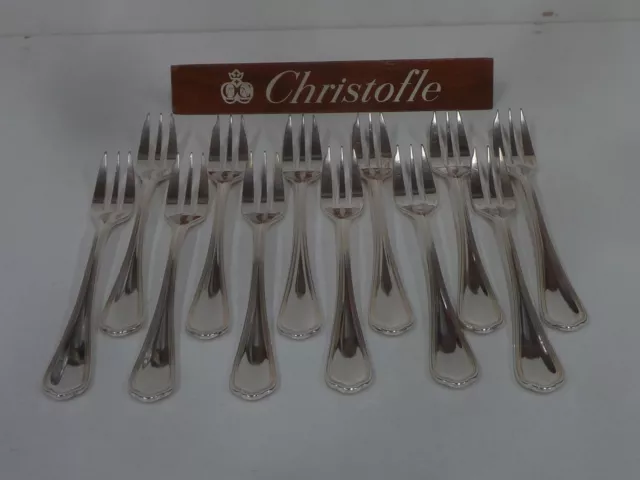 CHRISTOFLE SPATOURS 12 FOURCHETTES A GATEAUX t:15.80cm - très bel état