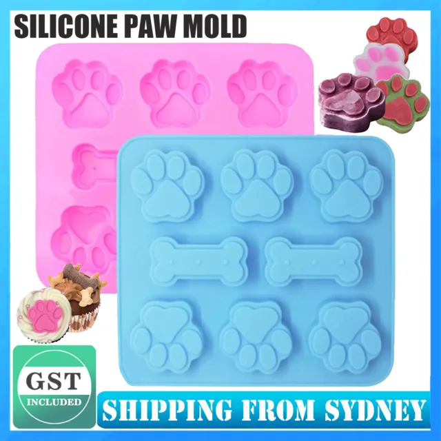 Silicone Chocolate Mould Cat Paw Dog Bone Choc Block Ice Tray Cake Cookie Mold