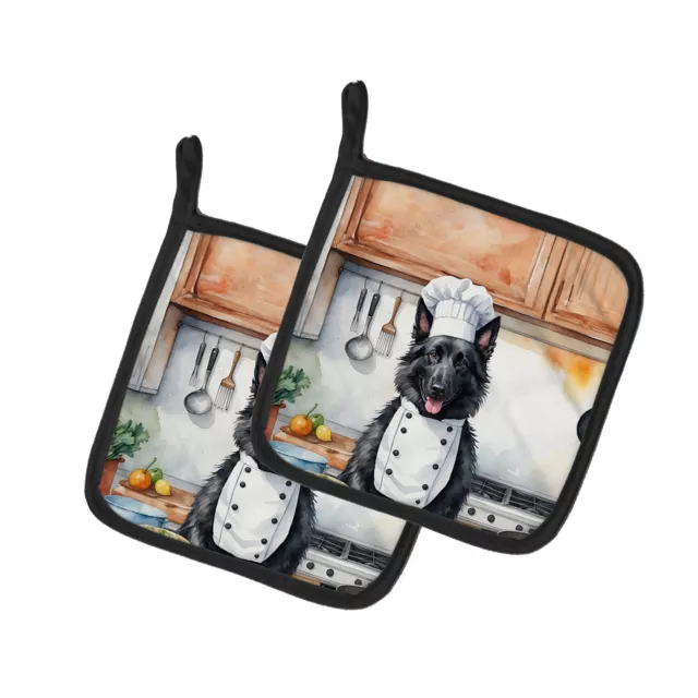 Belgian Sheepdog The Chef Pair of Pot Holders DAC6201PTHD