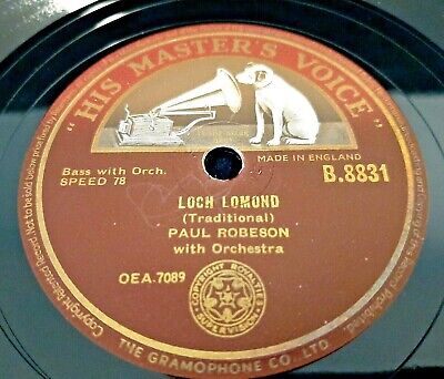 78rpm: Paul Robeson ‎– Loch Lomond / Drink To Me Only With Thine Eyes - 1938 Ex+