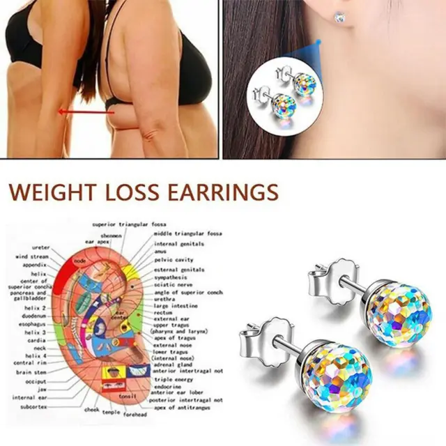 Bio-Magnetic Slimming Earring Studs Weight Loss Stimulating Therapy V7U5