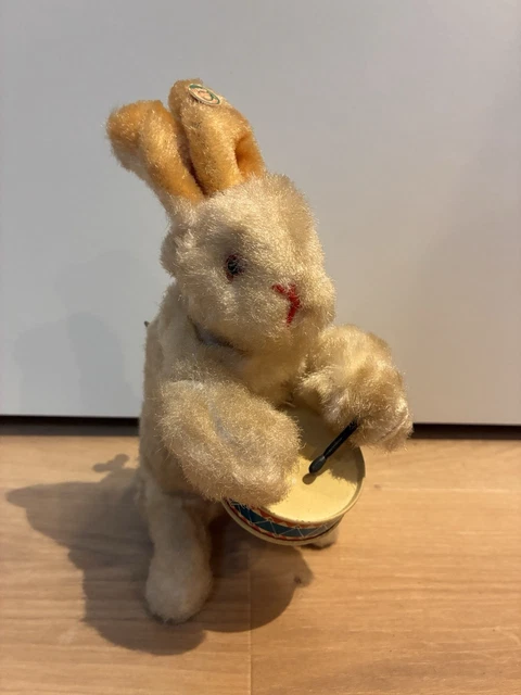Lapin sauteur mécanique tôle lithographiée fabriqué en Chine années 70