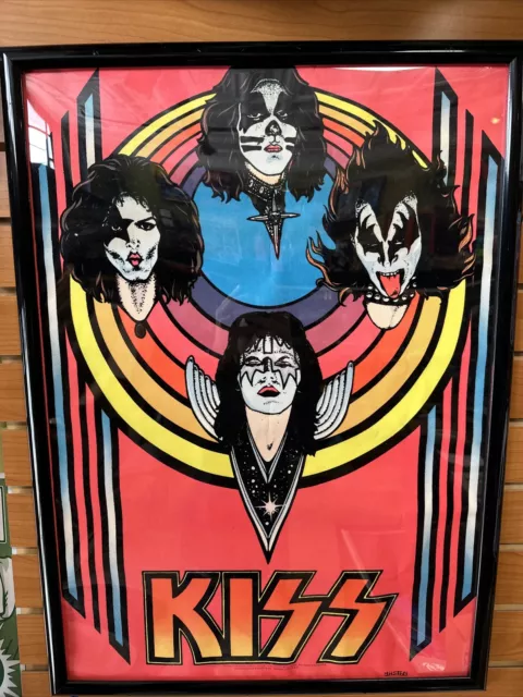 KISS ORIGINAL 1976 BLACK LIGHT POSTER 20X28" AUCOIN  MH STEIN New old stock