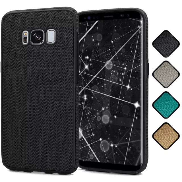 Back Cover für Samsung Galaxy S8 Silikon Case Skin TPU Textil Look Schutz Hülle