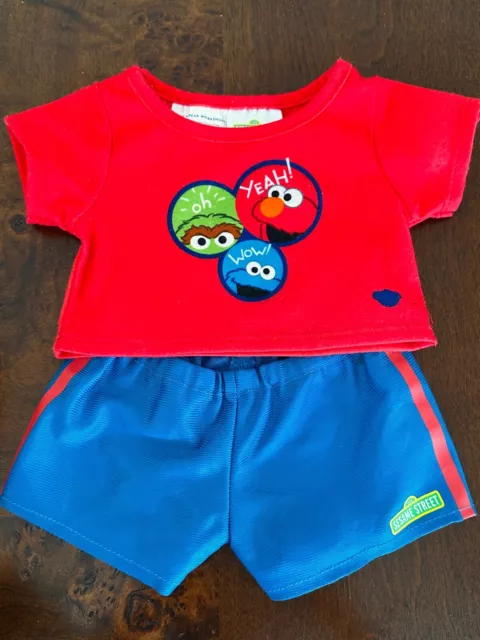 Build a Bear Teddy Sesame Street Elmo Shorts and Tshirt