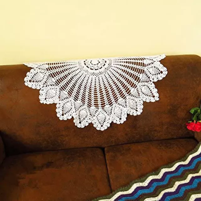 Vintage Hand Crochet Lace Tablecloth Round Lace Table Cloth Cover Wedding Party 3