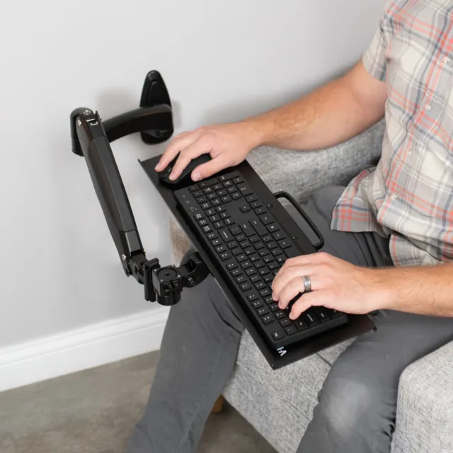 VIVO Articulating Keyboard & Mouse Platform Wall Mount, Keyboard Tray Arm 2