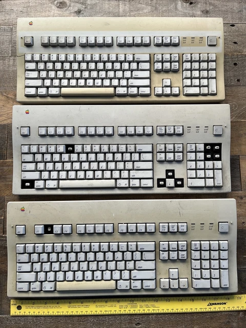 Lot of 3 Vintage Apple Extended Keyboard II M3501 No Cables Untested As Is Parts