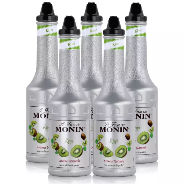 Monin Fruchtpüree Mix Kiwi 1L - Cocktails Milchshakes (5er Pack)