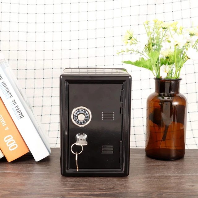 (Black)Cash Coin Saving Security Box Security Box For Learning Toys Gift