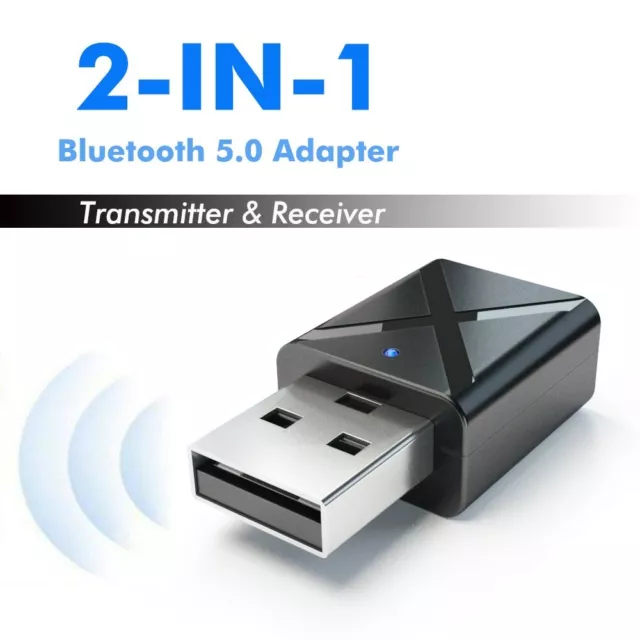 Transmisor Y Receptor Bluetooth Mini 3,5 mm AUXILIAR Estéreo Inalálmico Para Coche TV