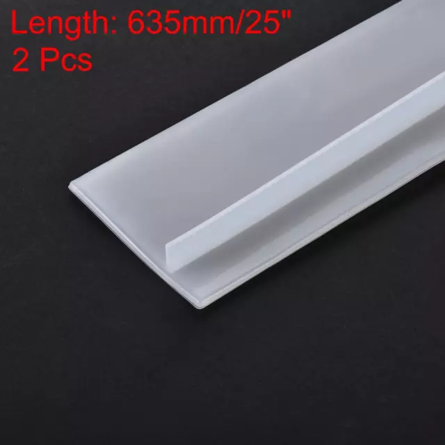 Trim Seal, Silicone T-Seal Channel Edge Protector Sheet, 635mm Transparent 2pcs 2