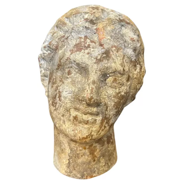 1930s Greek Roman Style Handgefertigte Terracotta Sicilian Woman Head