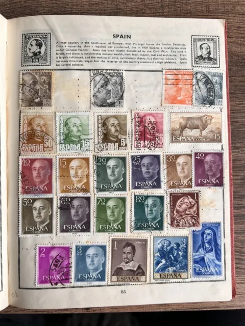 The Victory Stamp Album With Some Stamps Inside But Has A Few Ripped Pages