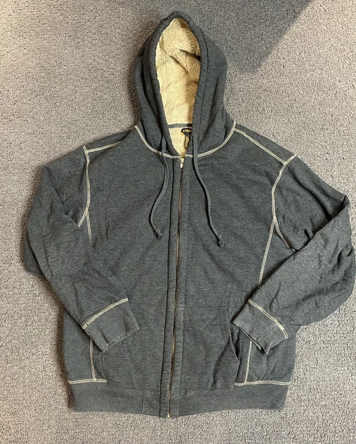 Stanley Sweatshirt Zip Up Mens XL Grey Sherpa