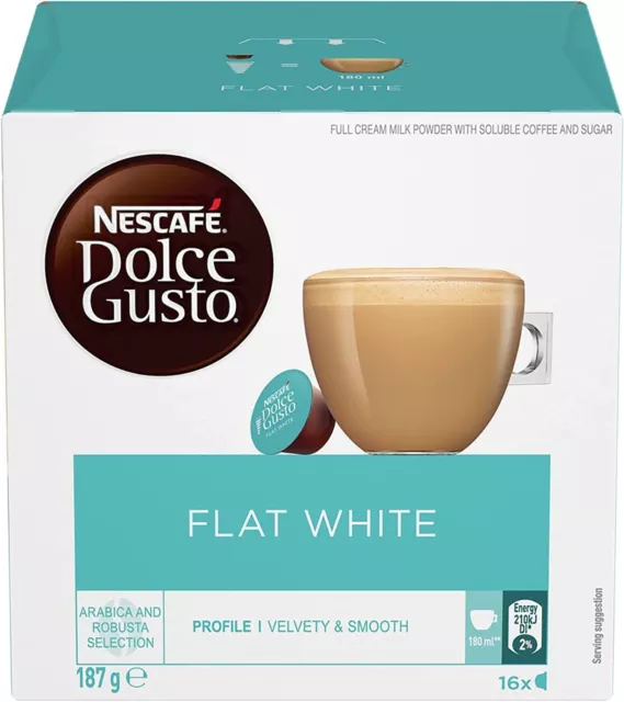 NESCAFE Dolce Gusto Flat White Coffee Pods 3 boxes (16 Capsules Per Box) 2