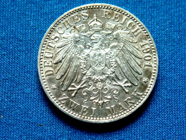 ALLEMAGNE.  PRUSSE.   2 MARK 1901.  ARGENT.      Pièce  SPL l!!!