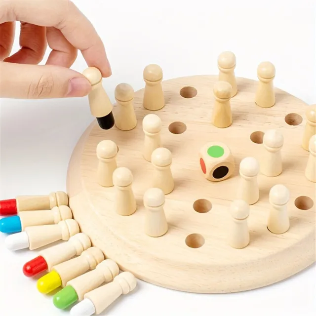 Wooden Memory Chess Board Game Memory Matching Early Educational Toys Kids Gift