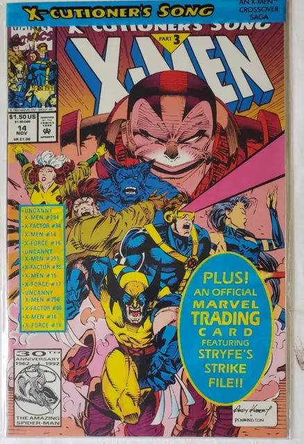 1993 Marvel X-Men #14 Sealed Polybag & Trading Card Comic Book VF/NM