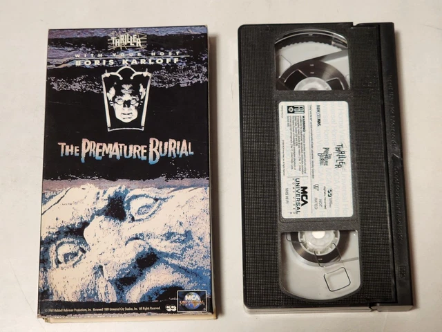 PREMATURE BURIAL WITH Boris Karloff Horror Vhs Tape In Box Mca ...