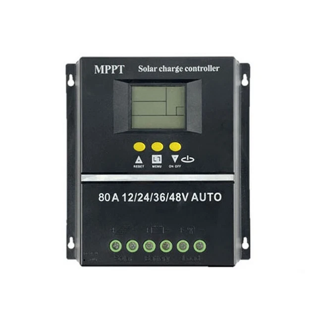 80A MPPT/PWM 12V/24V/36V/48V Auto Controller Tools with LCD & Dual USB R9J1